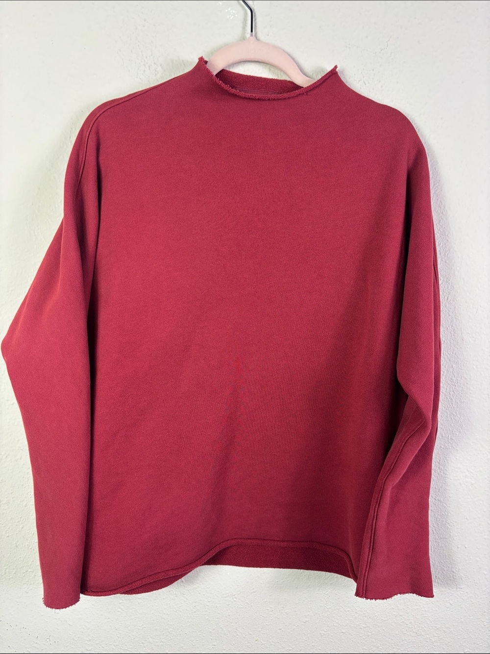 Frank & Eileen triple fleece Audrey capelet burgundy red funnel neck sz Medium